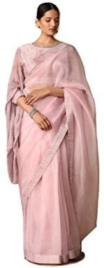 Saree Trends Women's Faux Georgette ready to wear Frill saree with unstitched blouse