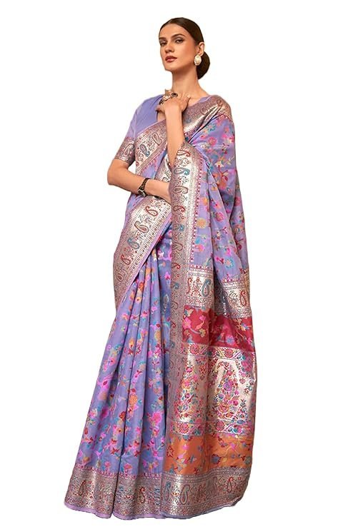 Women's Kanjivaram Pure Soft Silk Handloom Saree Pure Golden Zari With Blouse Piece