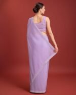 Women's Dazzling Divinity Crush Organza Saree Swarovski Stone Work Comes With Unstitched Blouse Piece - Image 4