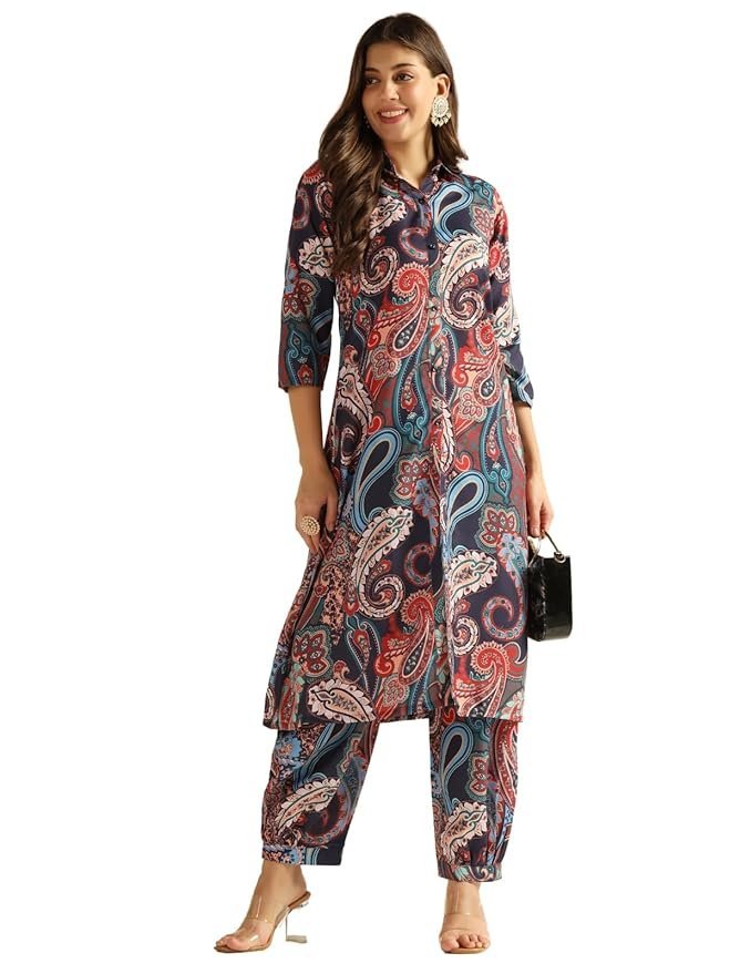 Women's Cotton Blend Co Ord Set | Co Ord Set for Women Stylish | Kurta Set for Women | Kurta Set | Ethnic Co Ord Set for Women | 3/4 Sleeve Women Co-ord set