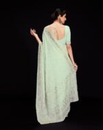 Floral Print Saree with Border - Image 4