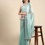 Embroidered Saree with Contrast Border
