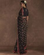 BLACK IRISBUD SAREE Saree - Image 4