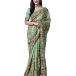 Embroidered Saree with Lace Border