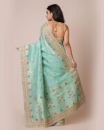 Women Zari Woven Saree with Embroidered Border - Image 3