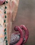 Women Floral Woven Silk Saree with Tassels - Image 4