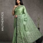 Hand Cutwork Pure Bhagalpur Tussar Saree